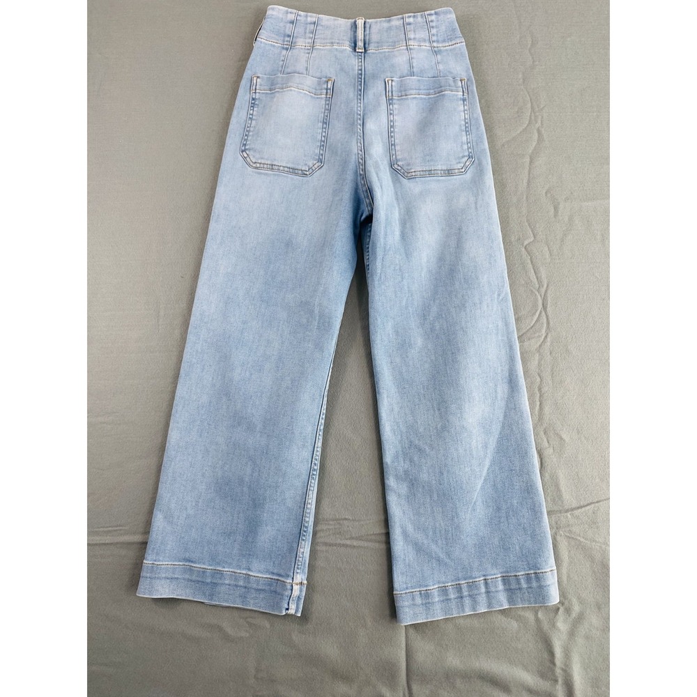 Anthropologie Maeve The Colette Jeans Sz 27 (27x25) Light Wash Wide Leg Stretch - Picture 11 of 13